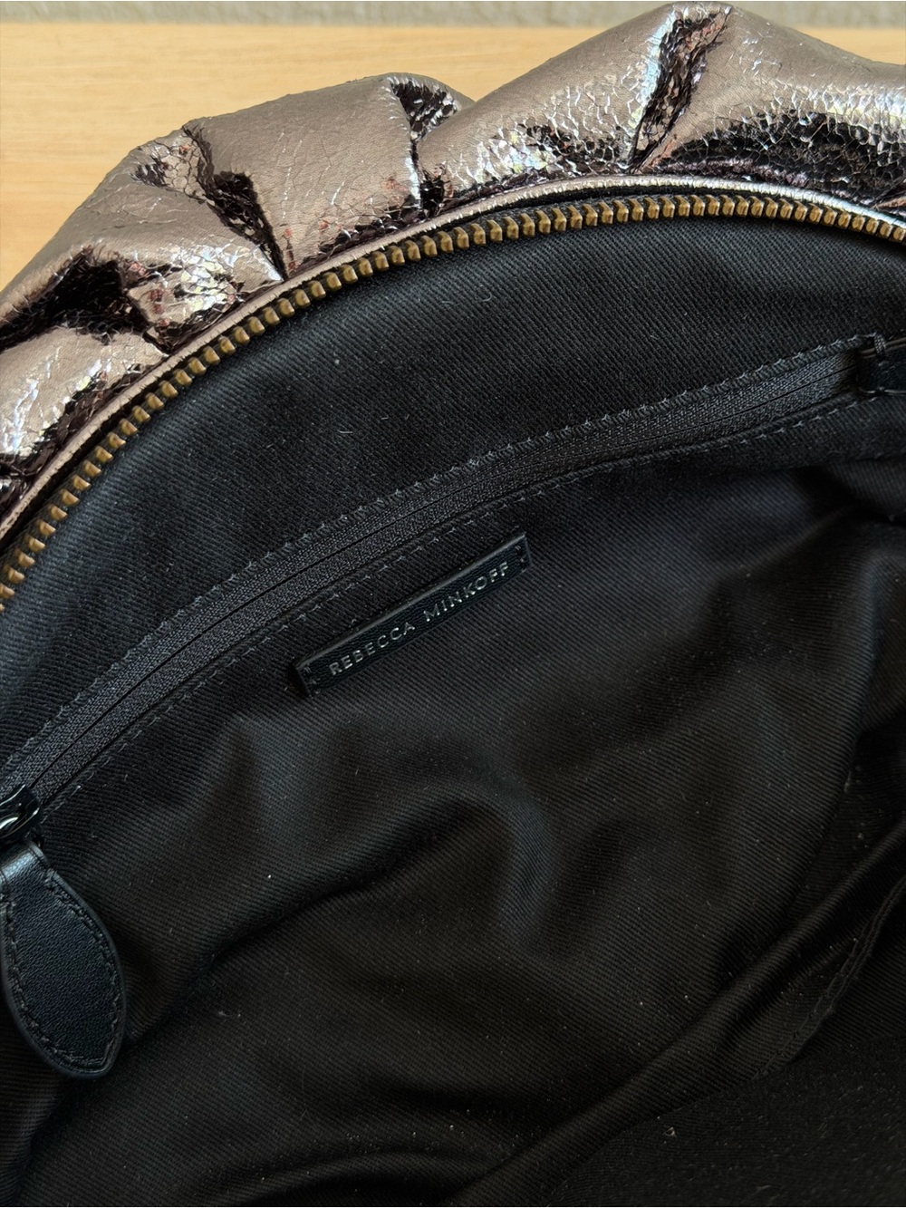 Rebecca Minkoff ruched metallic grey clutch - Picture 3 of 4